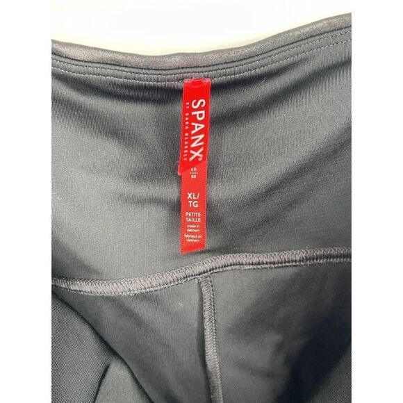 SPANX  Faux Leather Leggings in Black Stretch XL Petite - Picture 2 of 5